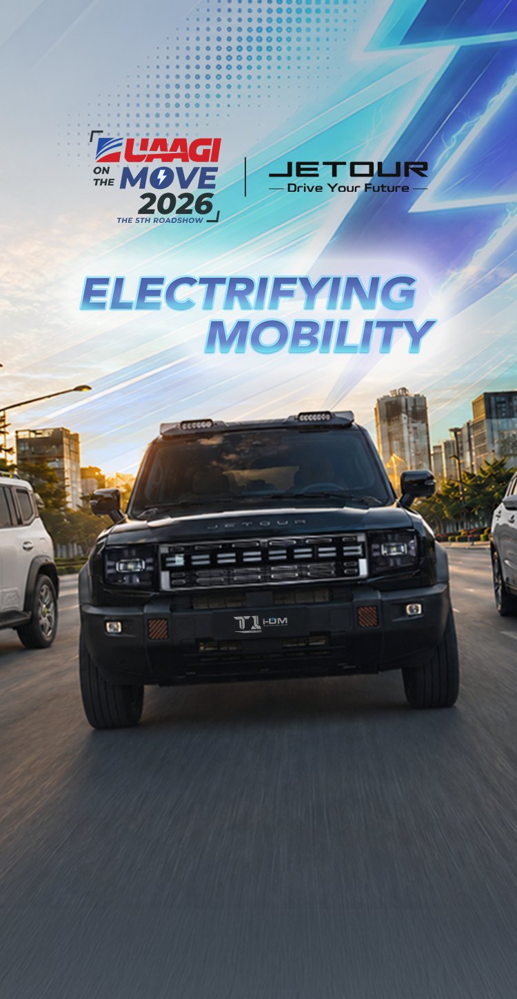 JETOUR T1 Lightning Panther i-DM, T2 Lightning i-DM and X70 i-DM vehicles featured in UAAGI On the Move 2026